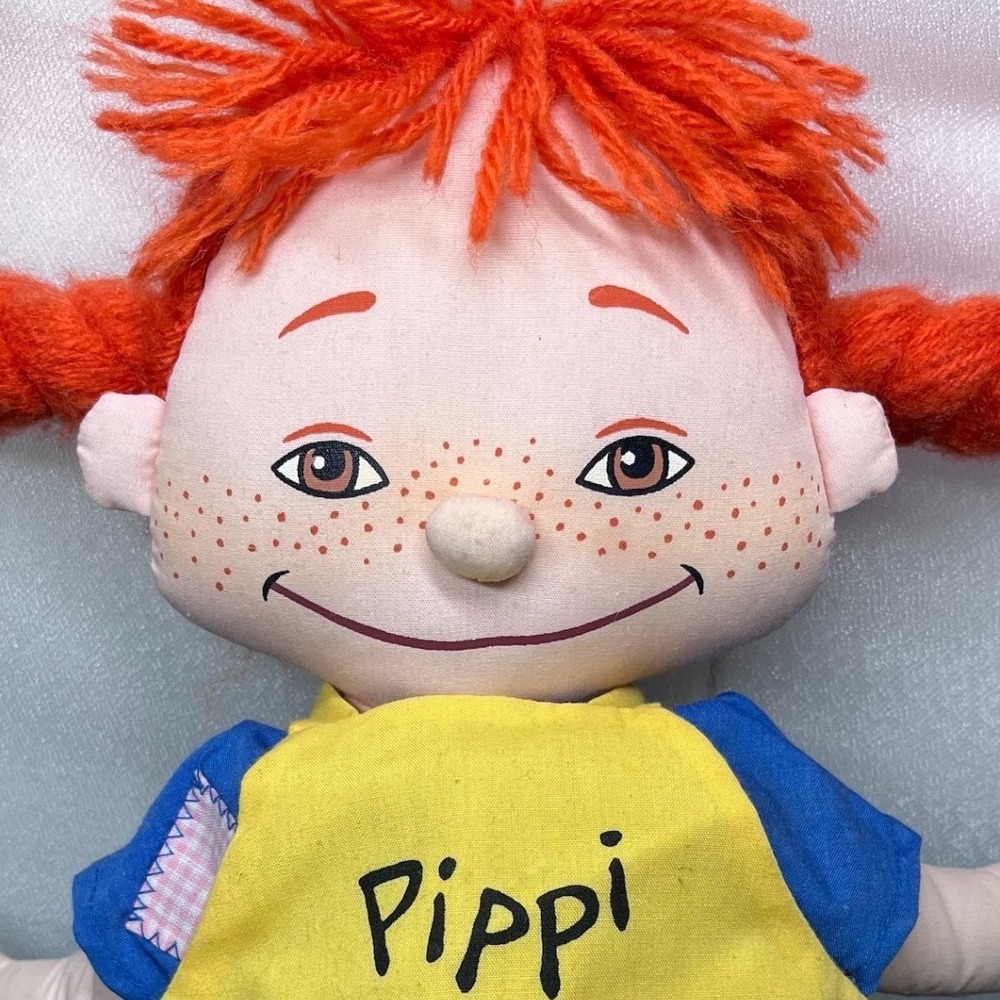 VTG 1988 Omega Toy Pippi Longstocking 16" Cloth Rag Doll Astrid Lindgren